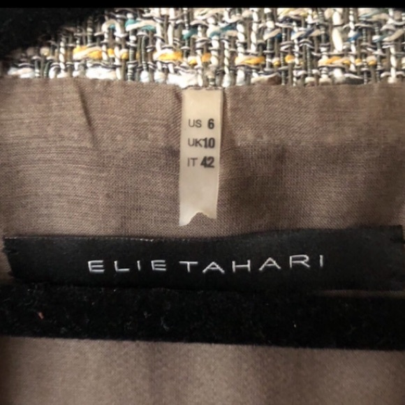 ELIE TAHARI BEIGE TWEED MILITARY BLAZER SIZE 6 - Picture 4 of 6